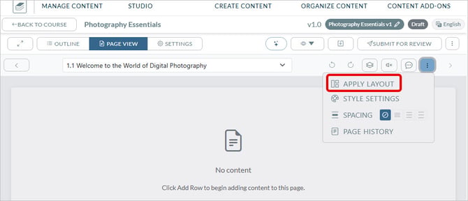 Apply Layout