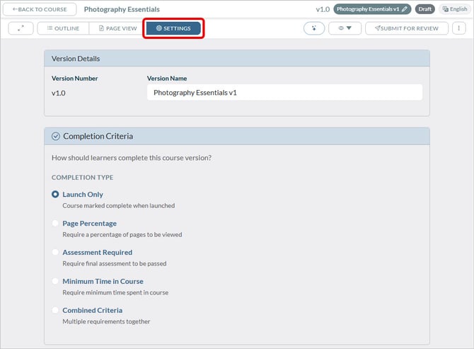 Completion Criteria