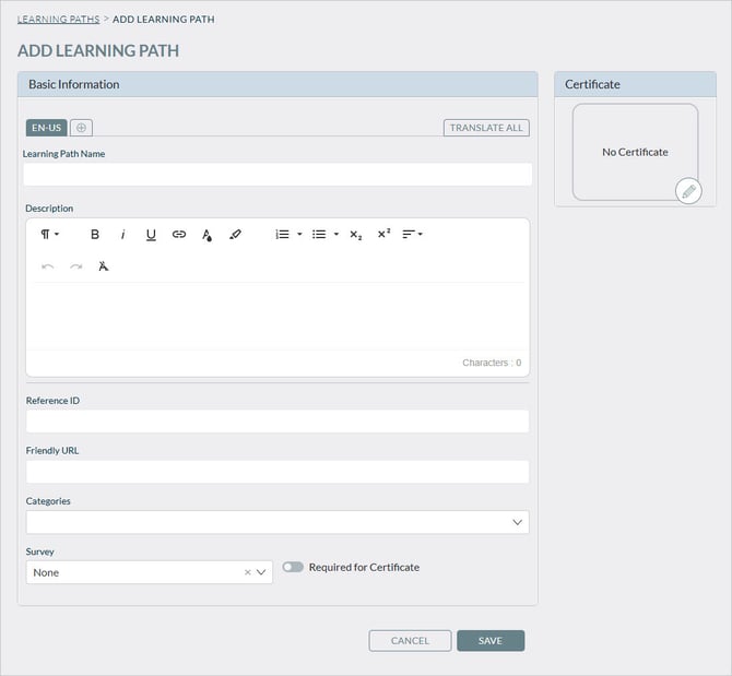 Learning Path basic info