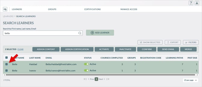 Merge Learners - Select