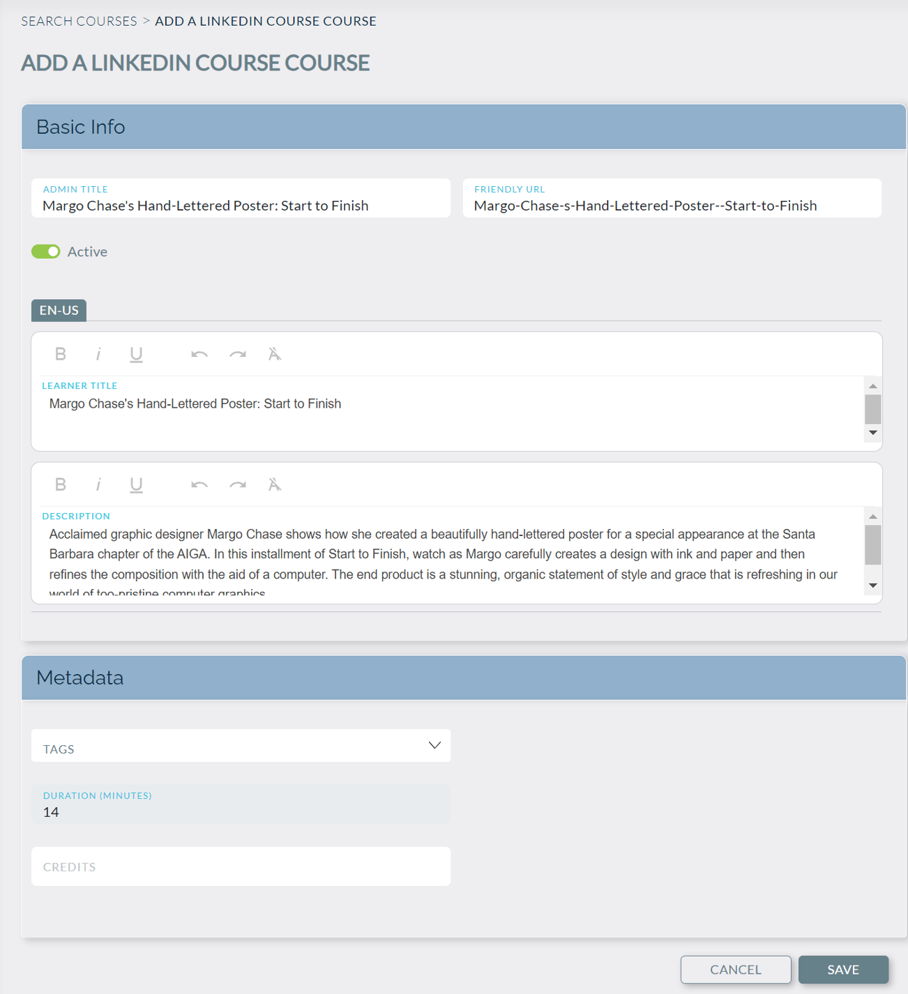 LinkedIn Learning Integration with Knowledge Anywhere