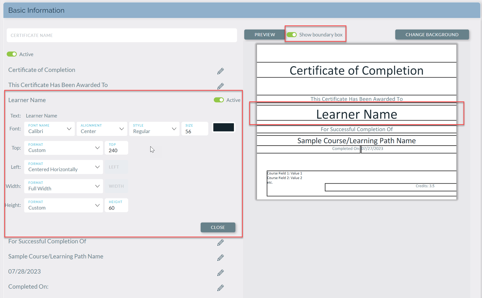 How do I add and customize a certificate?