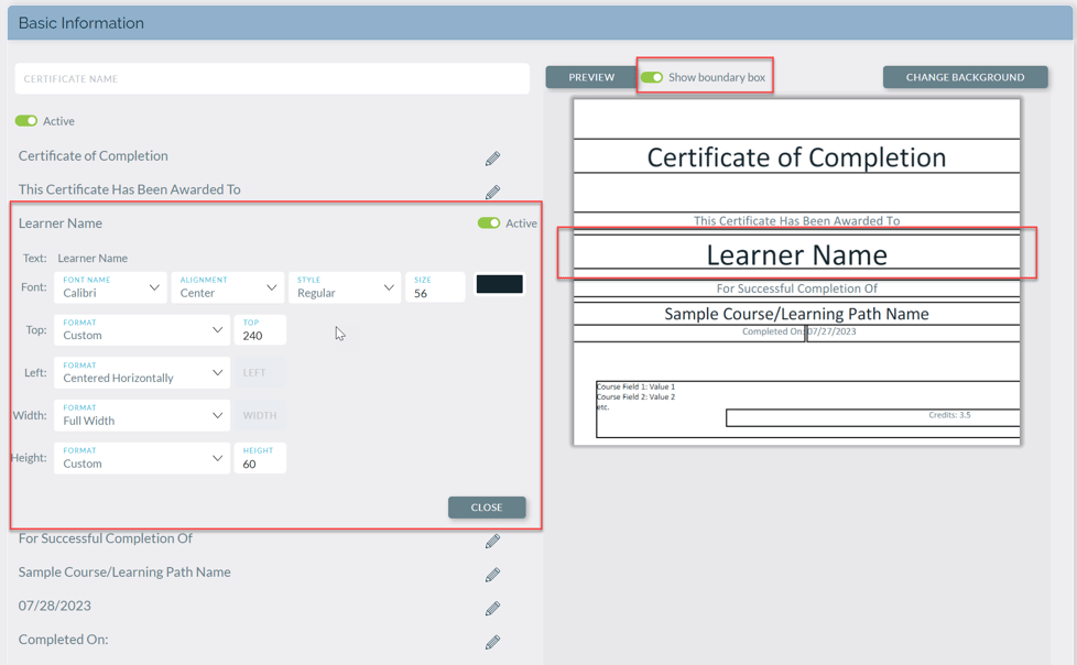 How do I add and customize a certificate?