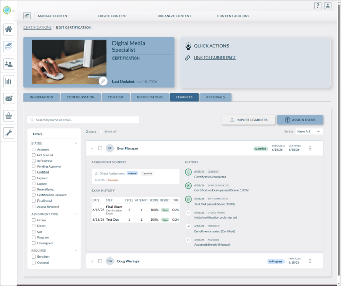 Learner Status Detail
